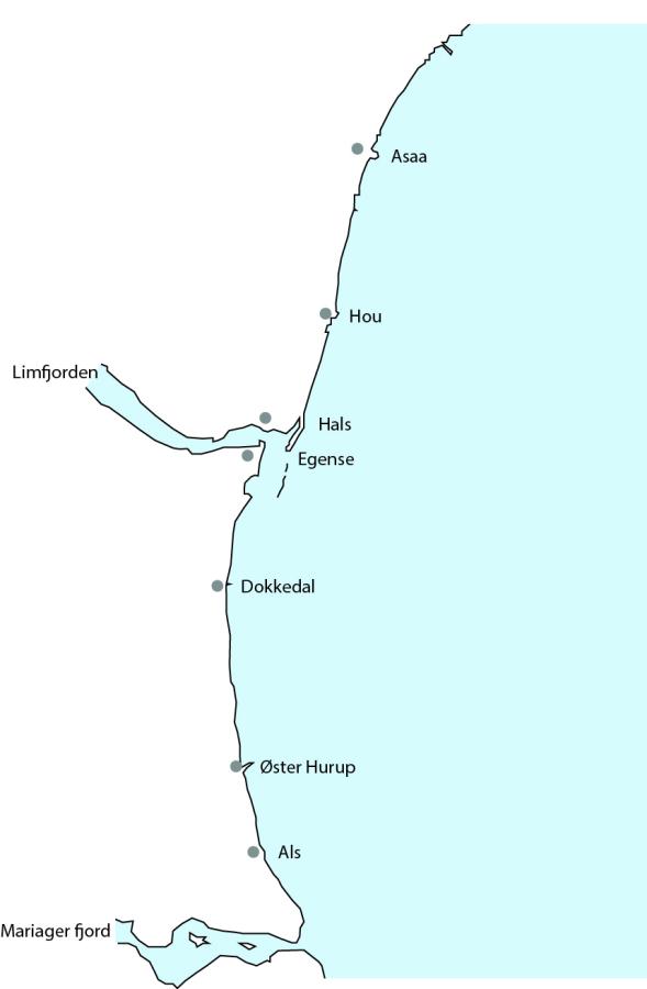 Kort over Kattegatkysten. SFU Kattegatkysten