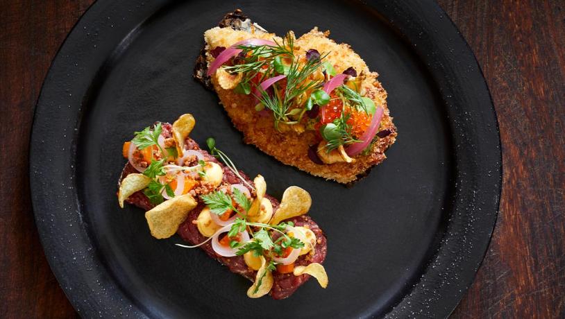 Smørrebrød på en stort tallerken