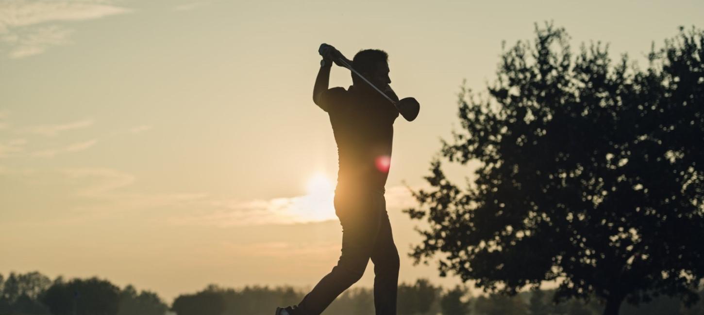Golf session solnedgang i Danmark