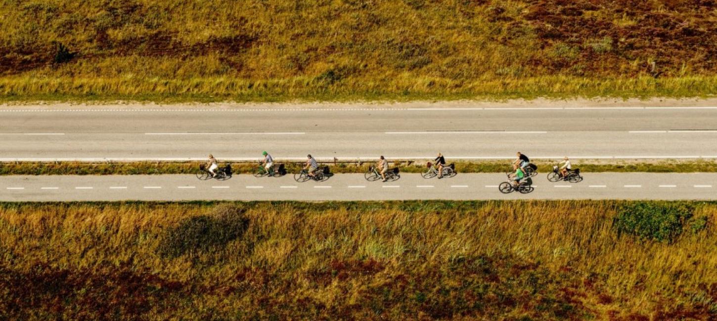 Gruppe der cykler i Skagen