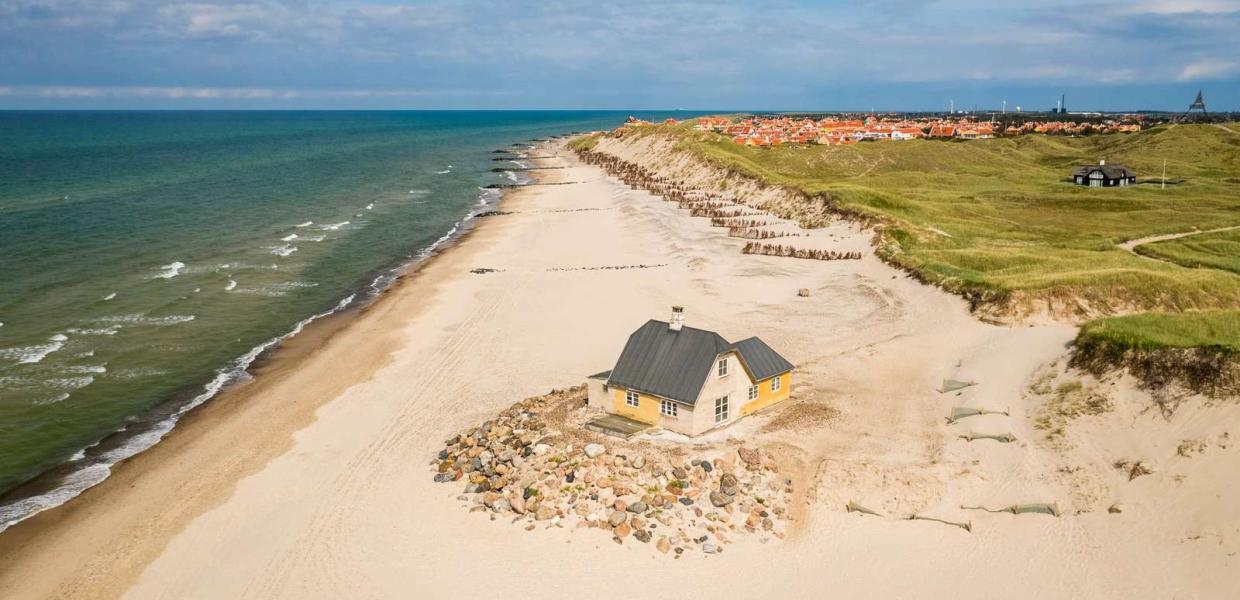 Hus på strand i Skagen