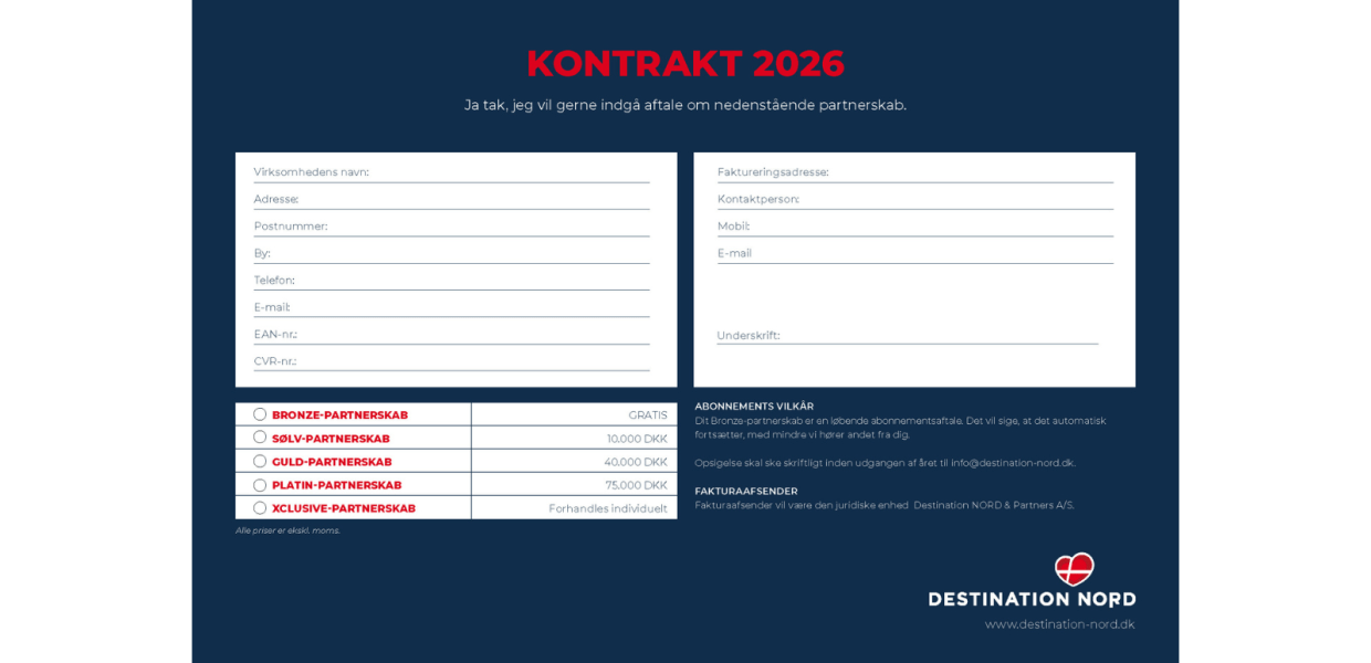 Destination Nord partnerskabs kontrakt 2026