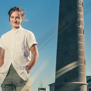 Matilde Grue ved Det Grå Fyr