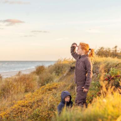 Piger der kigger ud over havet