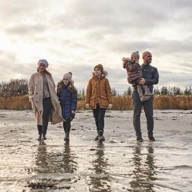 Familie på strand